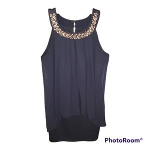 Enfocus Studio sheath dress with jeweled collar